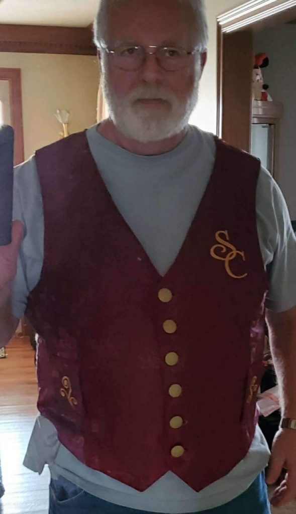 Mark L. - Red Brocade Vest with Gold Embroidery